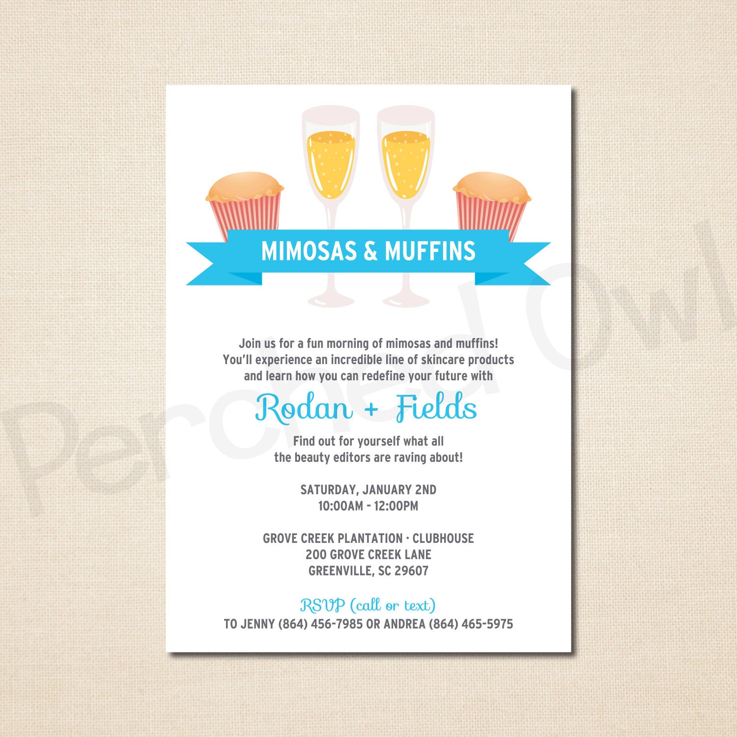 Mimosas & Muffins Invitation Direct Selling Business