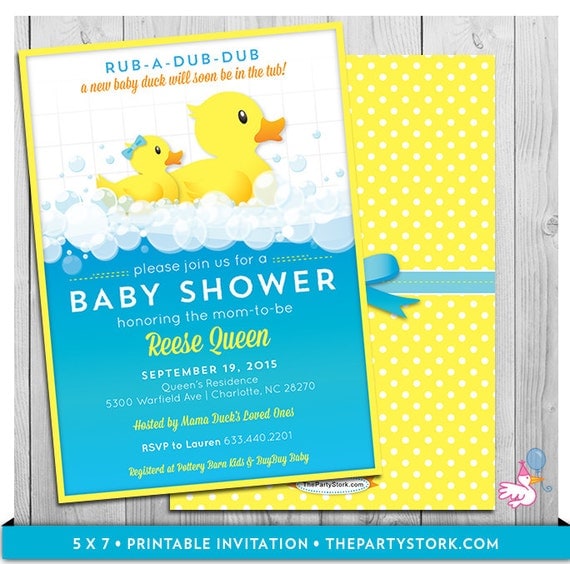 Rubber Ducky Invitations Printable 2