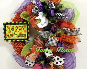 halloween mesh wreath halloween wreath halloween ribbon wreath cute halloween decor fall - Cute Halloween Decor halloween mesh wreath halloween wreath halloween ribbon wreath cute halloween decor fall - Cute Halloween Decor