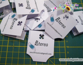 30 pezzi, Cartellini per bracciali, collane, bomboniere, matrimonio, mercatino, battesimo, cresima, comunione