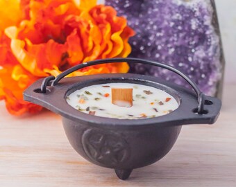 MAGIC BREW Cauldron Candle for Halloween Candle Wicca Samhain Pagan Magic Candle