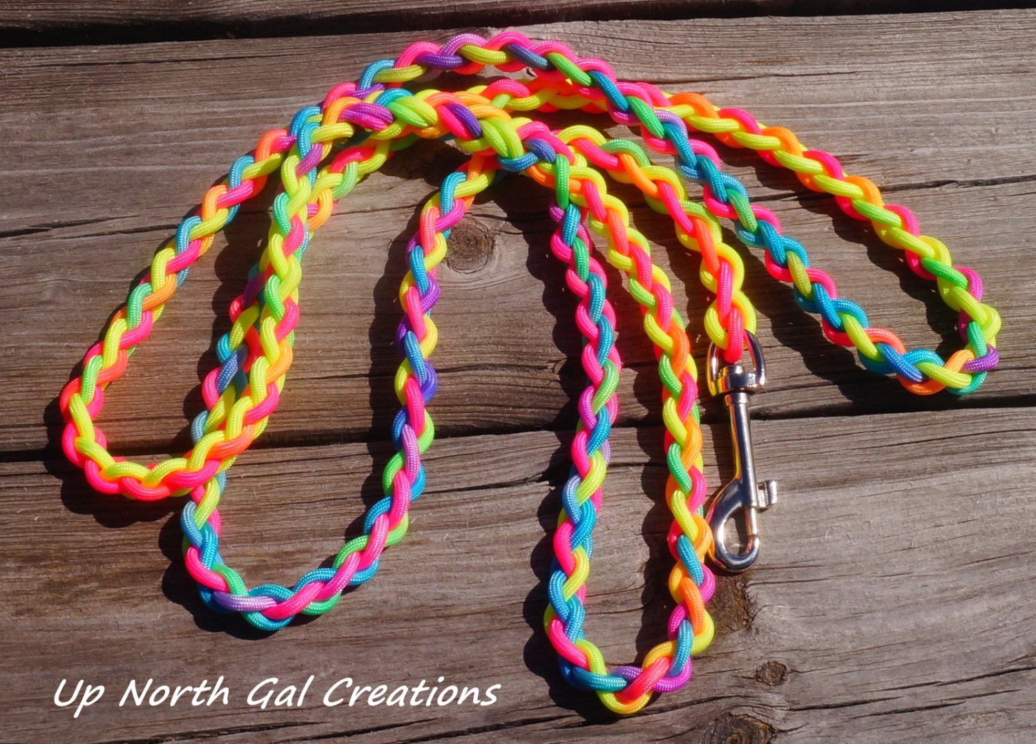 Paracord Dog Leash Rainbow Color Leash by UpNorthGalCreations