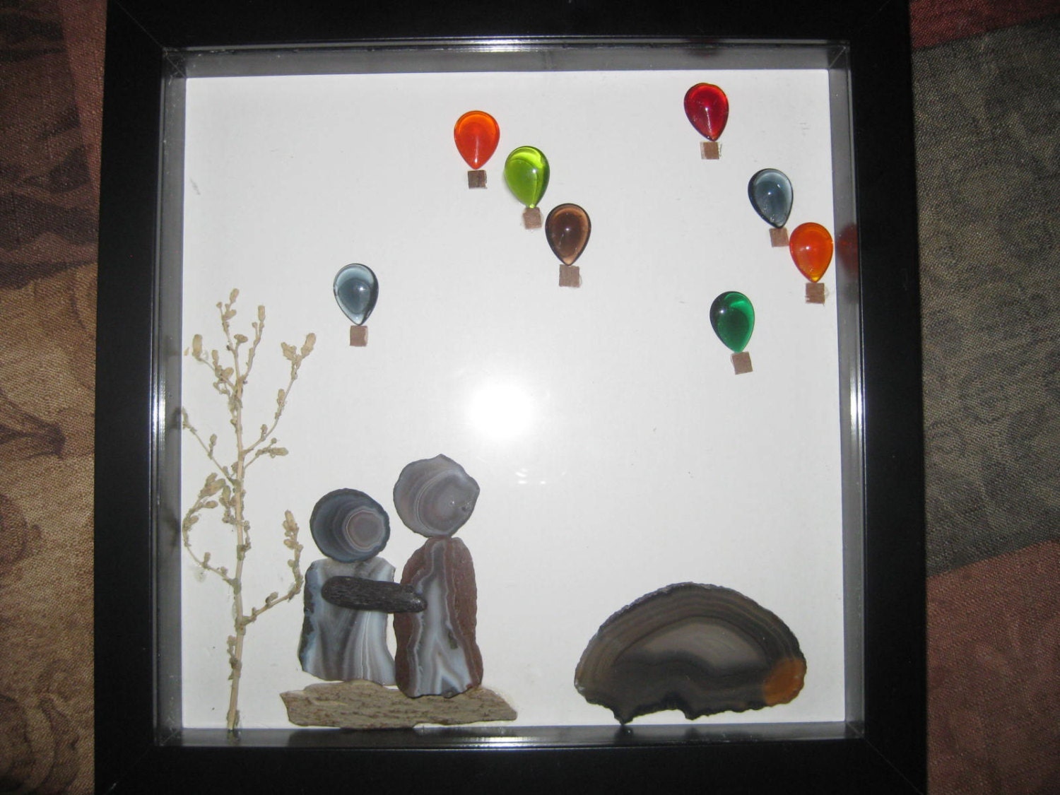 Anniversary shadow box art rock picture birthday