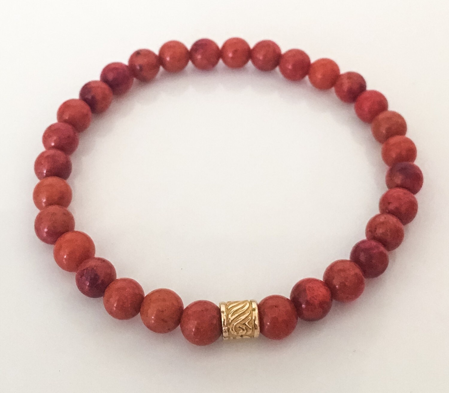 Sponge Coral Scroll Stretch Bracelet Custom Sizes Available