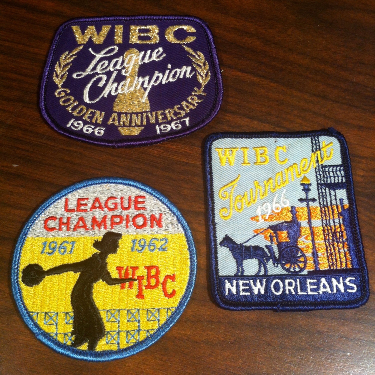 3 Vintage 1960s Bowling Patches Women's League Champion
