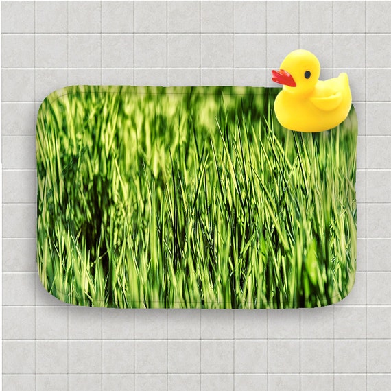 Bath Mat Memory Foam Bath Mat Green Grass by MScottPhotography