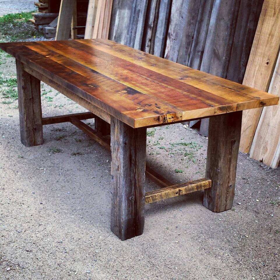 Reclaimed Wood Farmhouse Dining Table Textured Finish   Il Fullxfull.836580218 Olcp 