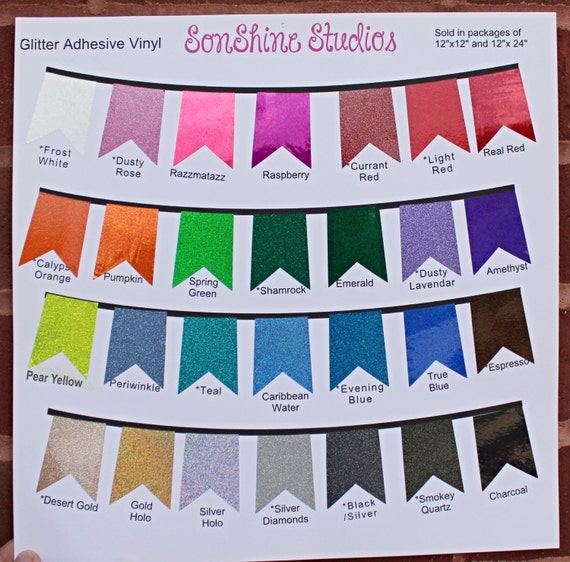 8 GLITTER 12x24 Craft Vinyl Sheets 28 Color by sonshinestudios