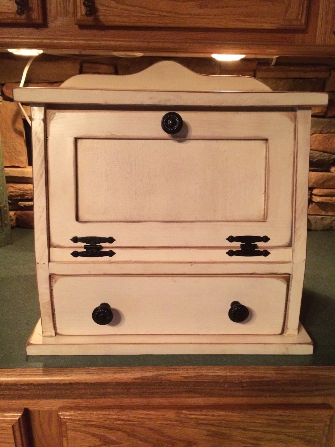 Bread Box with Drawer FREE SHIPPING Shabby Chic Wood