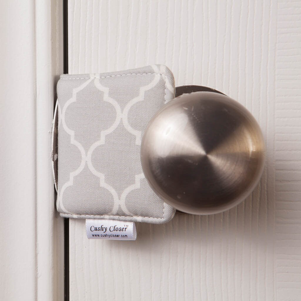 The Original Cushy Closer Door Cushion Gray & White