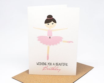 Birthday Card Girl - Ballerina - HBC204 / Wishing you a beautiful Birthday for the Birthday Girl