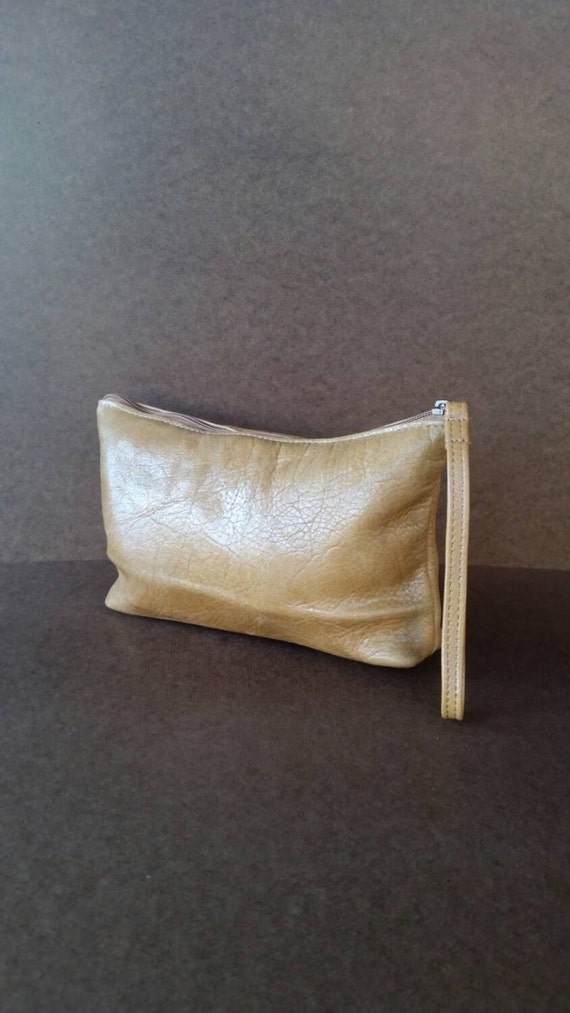 Distressed Leather Clutch Bag Wristlet Bags Trendy Pouch