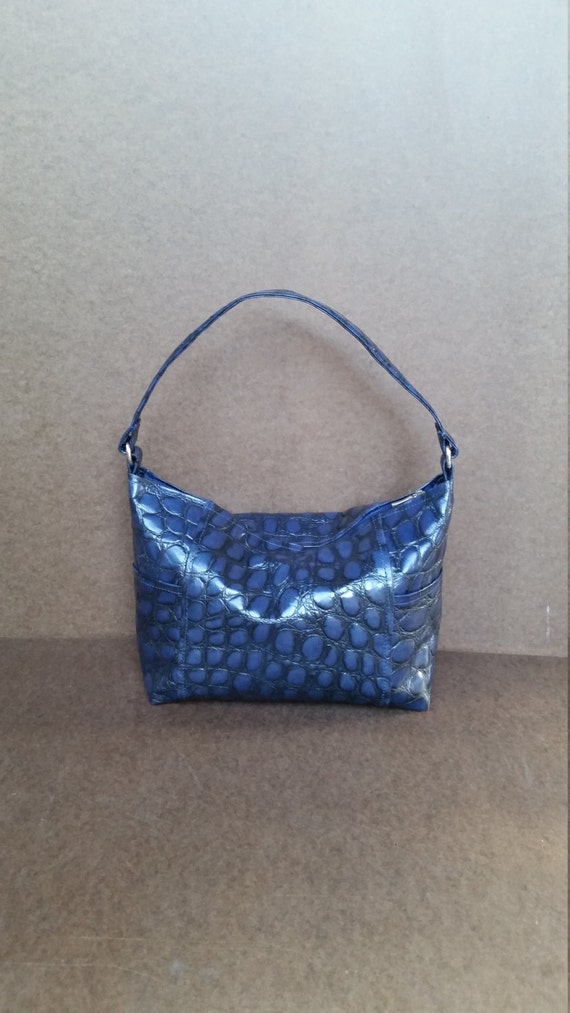 Unique leather bag / exotic hobo purse / blue leather handbag