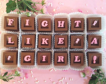 Pink Ribbon Cancer Gift - Fight Cancer Chocolates