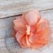 Prom Hair Flower, Wedding Peach Hair Flower, Salmon Hair Flower, Peach Bridal Hair Clip, Prom Peach Headpiece
