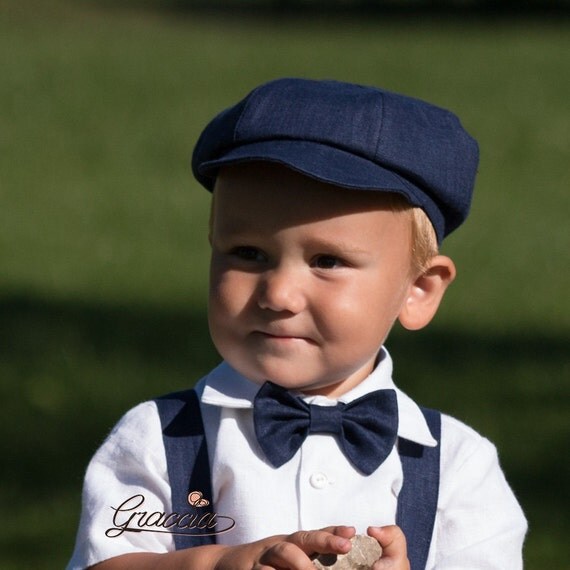 Boy newsboy hat Baby boy linen newsboy hat Ring bearer hat