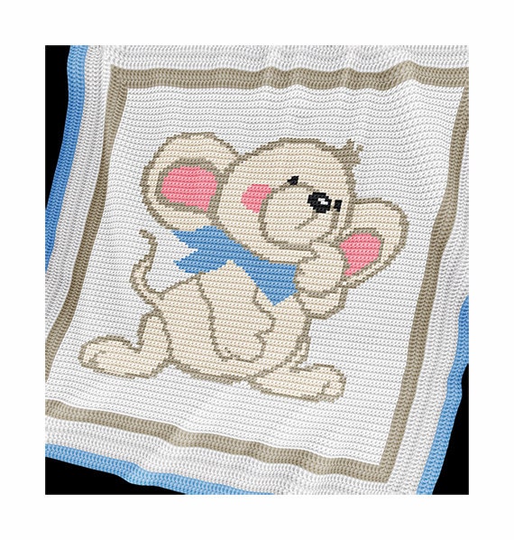 Items similar to CROCHET Pattern Baby Blanket Pattern Mouse