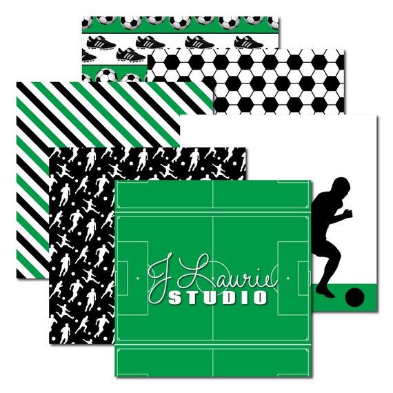 Digital Scrapbook Papers-Soccer Papers-Soccer
