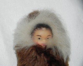 Miniature Eskimo Baby Rabbit Fur Figurine Made in Germany