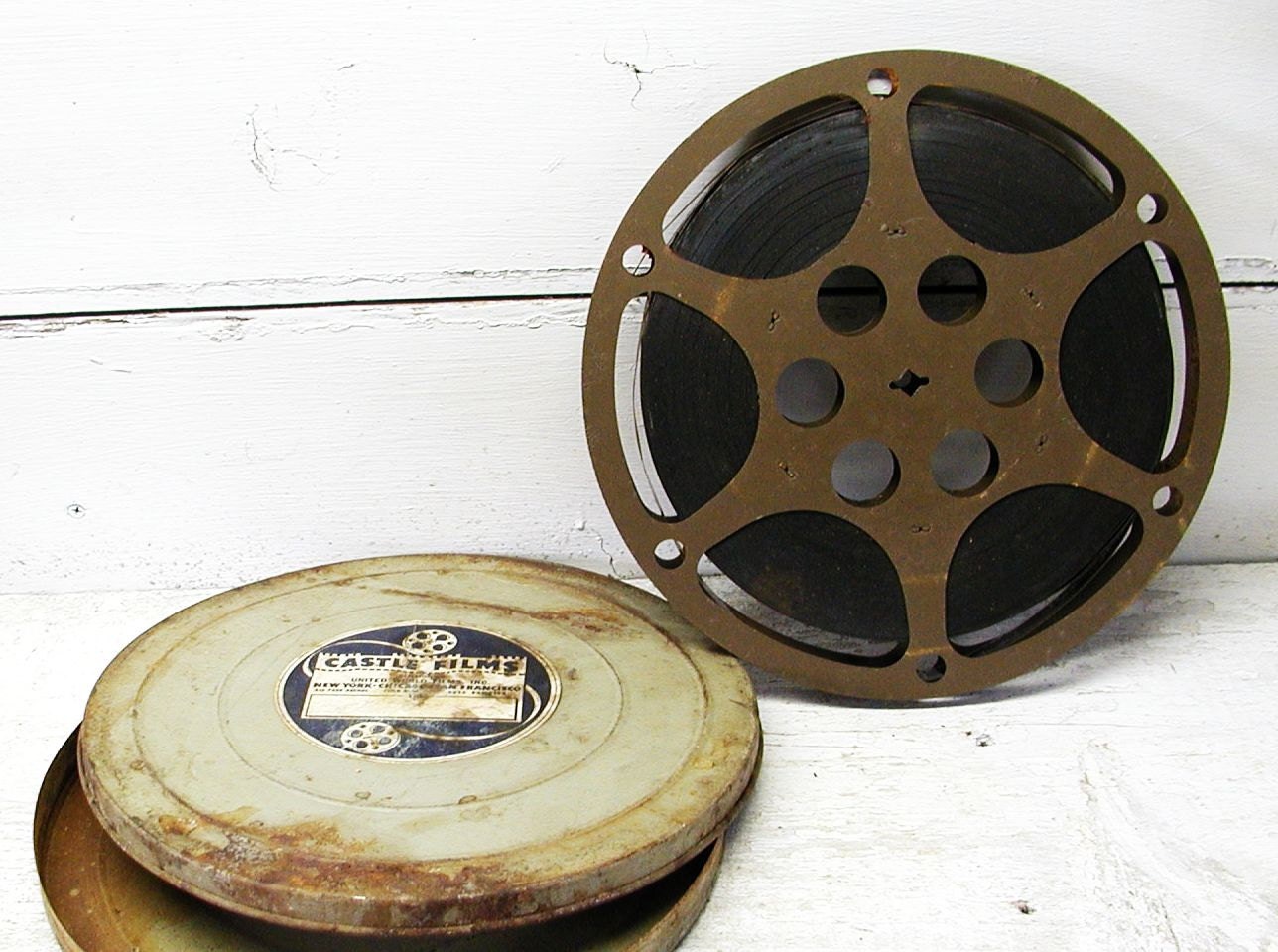 Movie Reel 16mm Vintage Film and Case Castle Films Mixed Media
