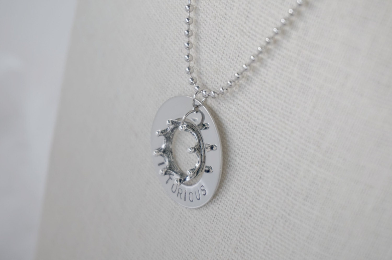 Victorious Necklace with Crown Charm Christian Jewelry