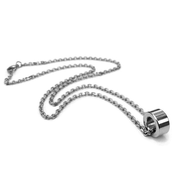 Simple Mens Stainless Steel Necklace Jewelry for Him Ring