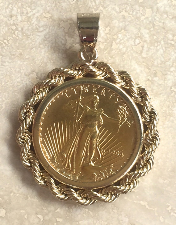 Stunning 1994 22k Gold Lady Liberty 1/10th oz. Coin Pendant