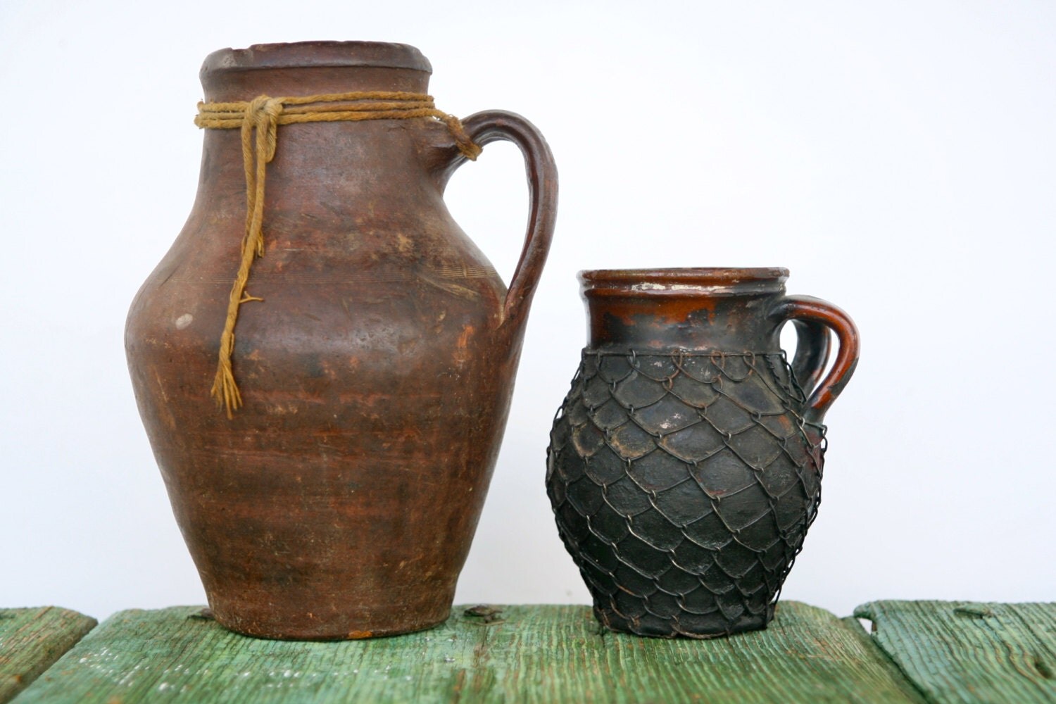 Antique Italian terracotta cooking pots