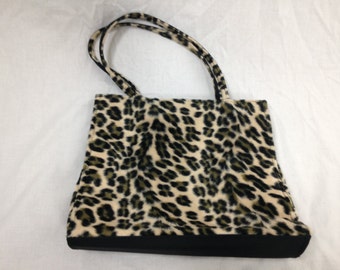 Items similar to Cheetah Print Fur Black Leather Wristlet / Cheetah ...