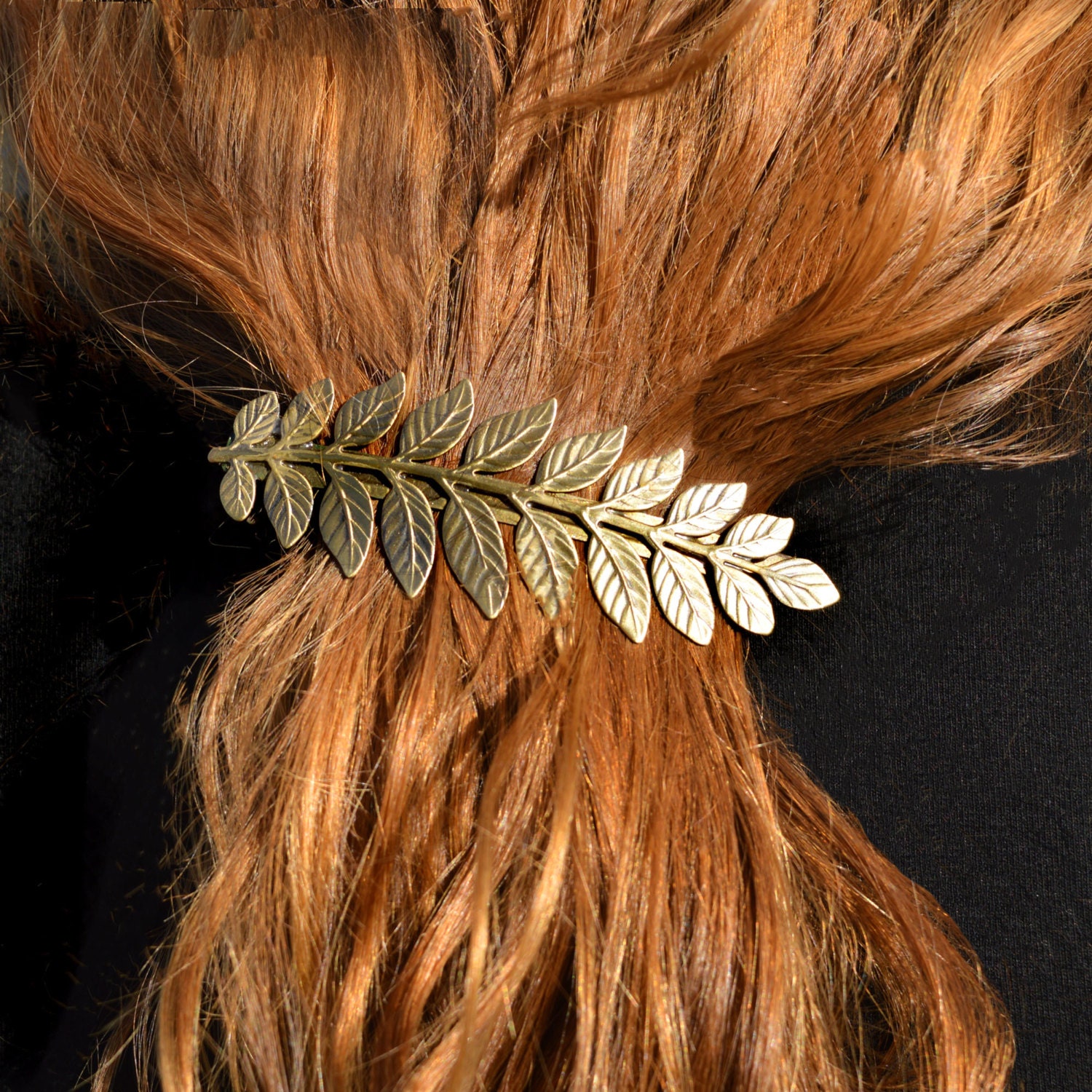 Brass Hair Clip Leaf Barrette Alligator Hair Clip Branch