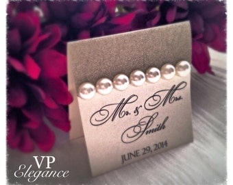 Wedding place cards, wedding seating cards, champagne wedding place cards, place cards, pearl seating card, wedding seating cards