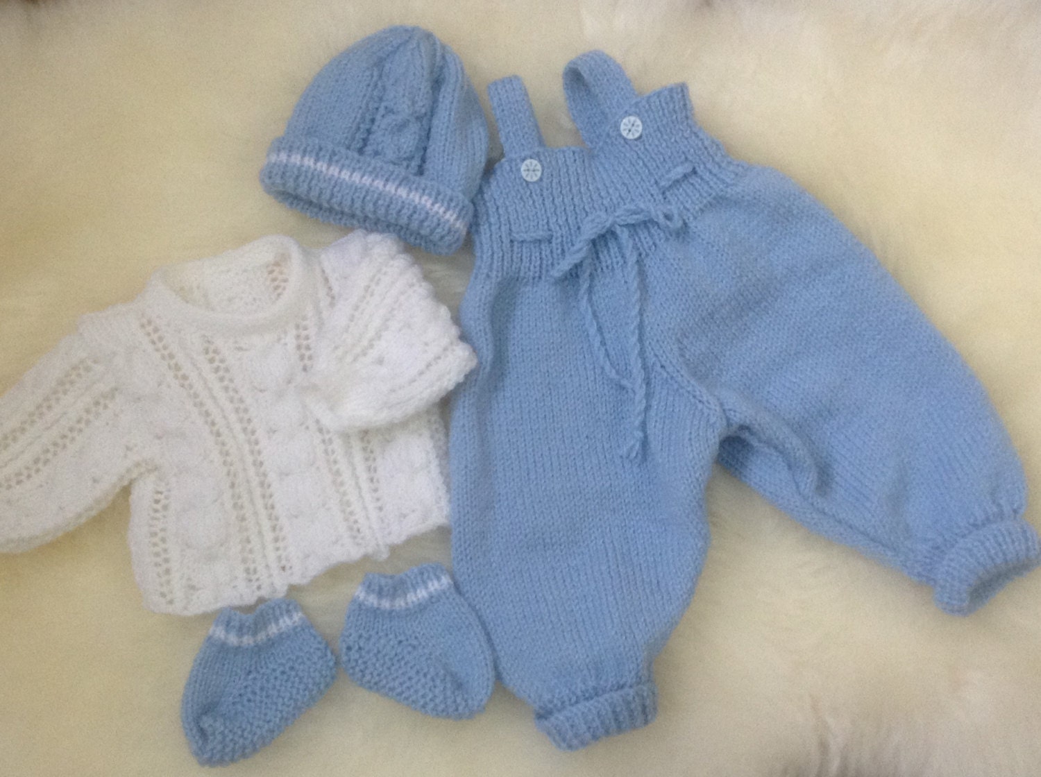 Newborn Coming Home Overalls Outfit or will by Meganknits4charity