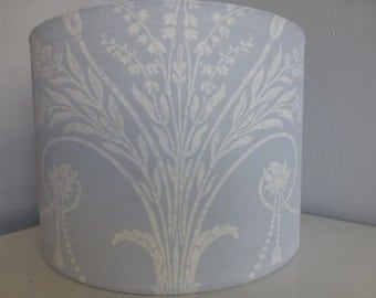 Laura Ashley Seaspray (Blue Grey) or Duck Egg Josette (Country French Design) Fabric Drum Lampshades - 20cm and 30cm diameter