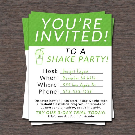 Herbalife Shake Party Invitation 1