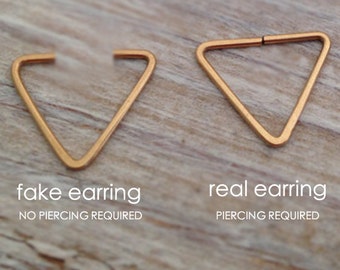 Fake Septum, Fake nose ring, triangle Septum Ring Gold, Gold septum, Septum, chevron septum, Septum Piercing, Septum Nose Ring, Gold Septum