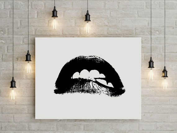 lips print lips wall art black and white art canvas art.