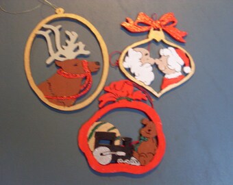 Christmas Ornaments - Reindeer, Santa, and Presents