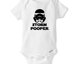 STORM POOPER Trooper daddy's jedi Star Wars Gerber Onesie cute funny adorable bodysuit baby shower