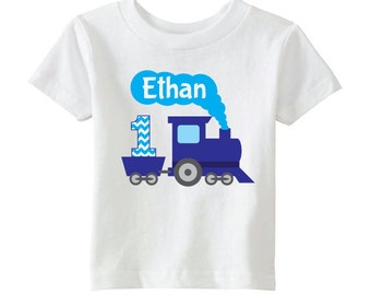 Train Birthday Shirt - Birthday Boy Shirt - Personalize with Name and Age