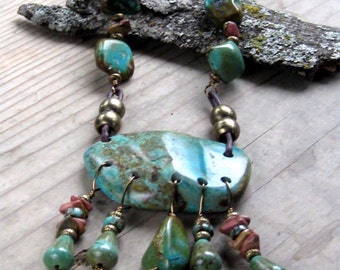 Turquoise Necklace Statement Necklace Bohemian Jewelry