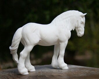 Ardennes stallion UNPAINTED Resin Model Horse Sculpture Figurine Kit Blank Unfinished DIY Paint it Yourself Gift for Horse Lover