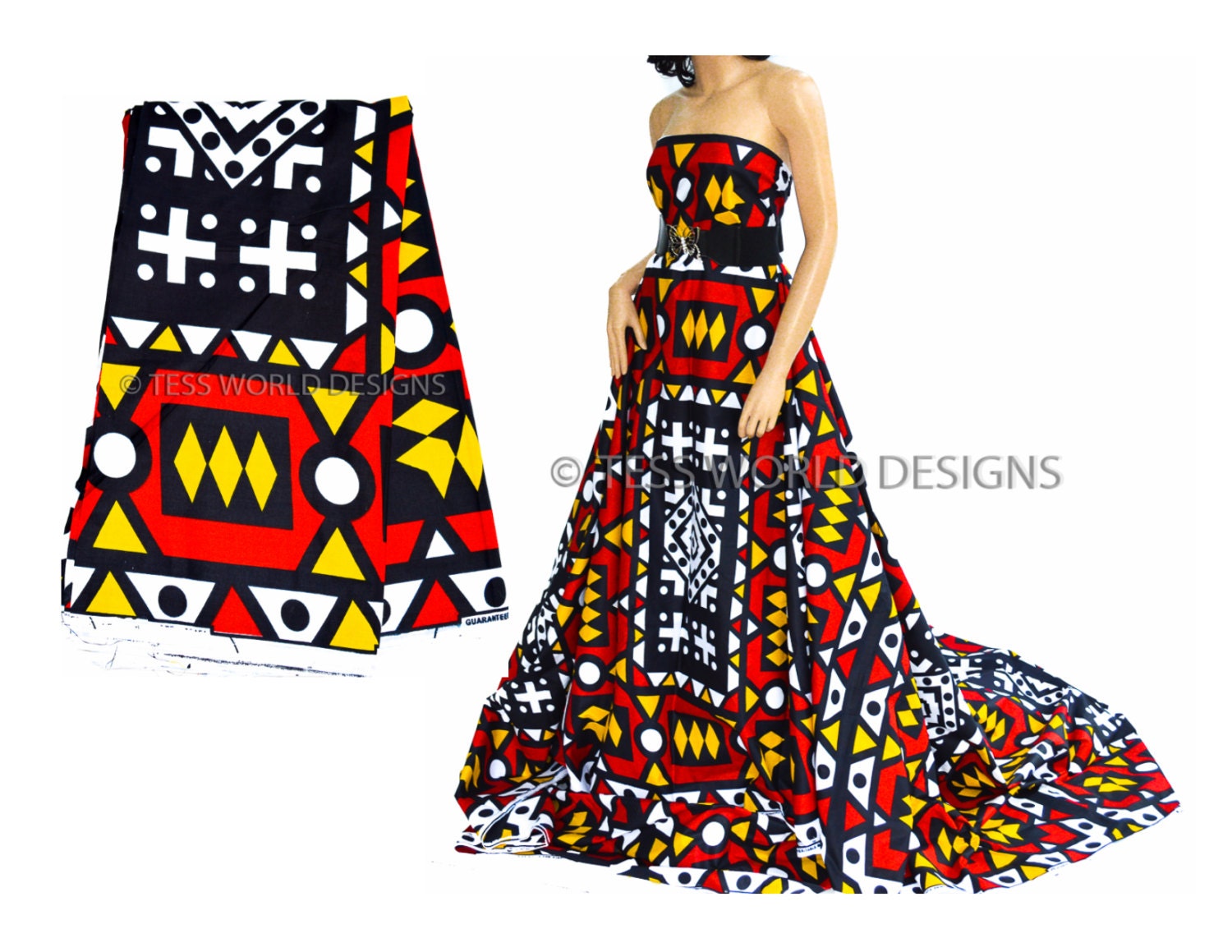 Angolan Samacaca Tribal Print Fabric by the Yard/ Hitarget