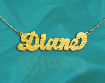 Name Necklace 24K Gold Plated Sterling Silver Personalized Name Necklace with Name of Your Choice - Made in USA