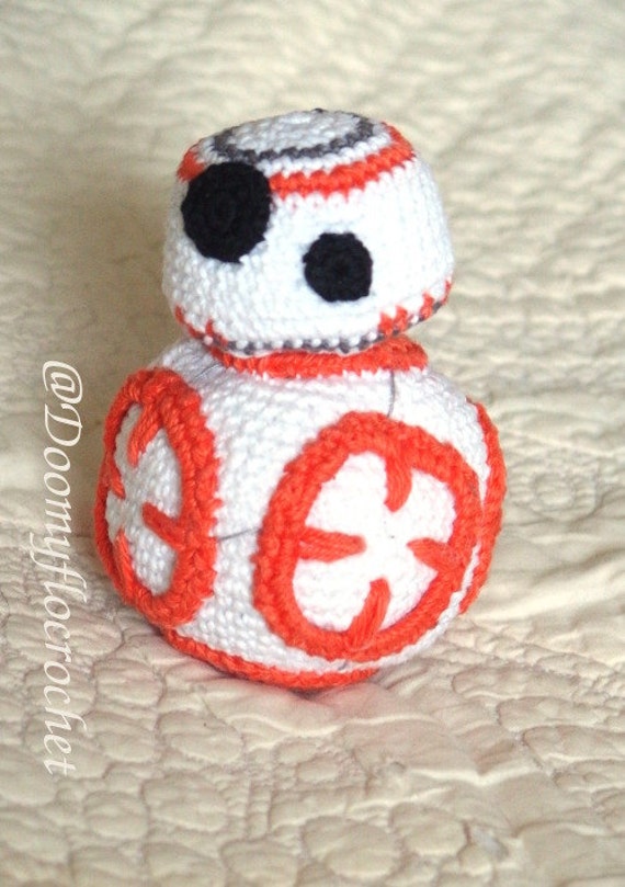 Droid BB8 amigurumi cotton crocheted toy by Doomyflocrochet
