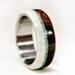 Mens Wedding Band Wood w/ Antler & Turquoise - Staghead Designs