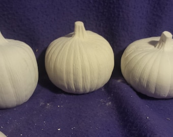 Plain Pumpkins set of 3 ready to paint ceramic bisque 3" to 4"