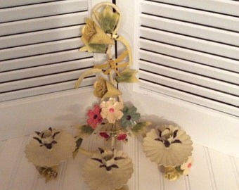 SALE/RARE find 1920's tole candle sconce/ antique tole wall sconce/ vintage tole candle sconce/ curiousitybarn