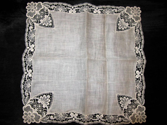 Antique Lace Handkerchief Victorian by VintagebyTeresa on Etsy