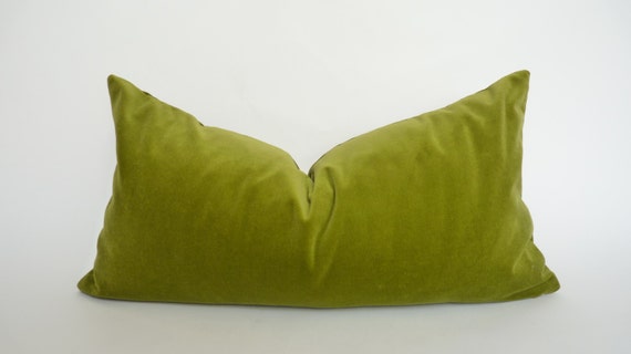 olive green velvet pillow case // green velvet cushion case