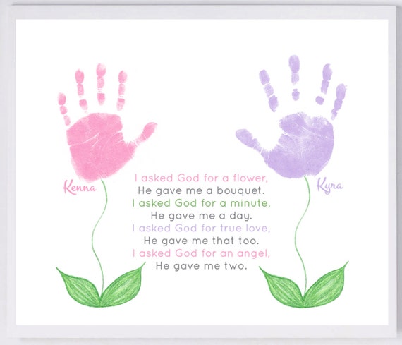 Flower With Stem Handprint Wall Art 601_pap